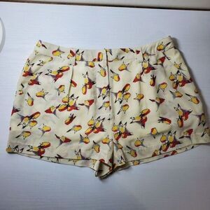 Lucca Couture Women's Lined Shorts Size Small Bird Print‎ Pockets Dressy Light